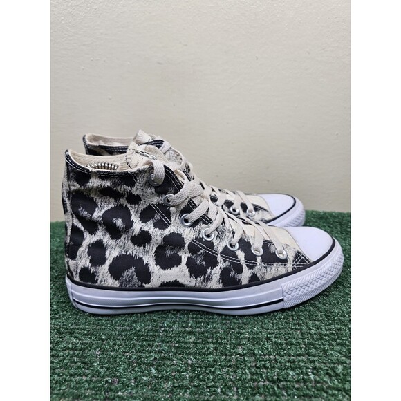 Converse Chuck Taylor All Star Cheetah Hi Top Shoes Womens Size 7 553399F - Picture 1 of 12